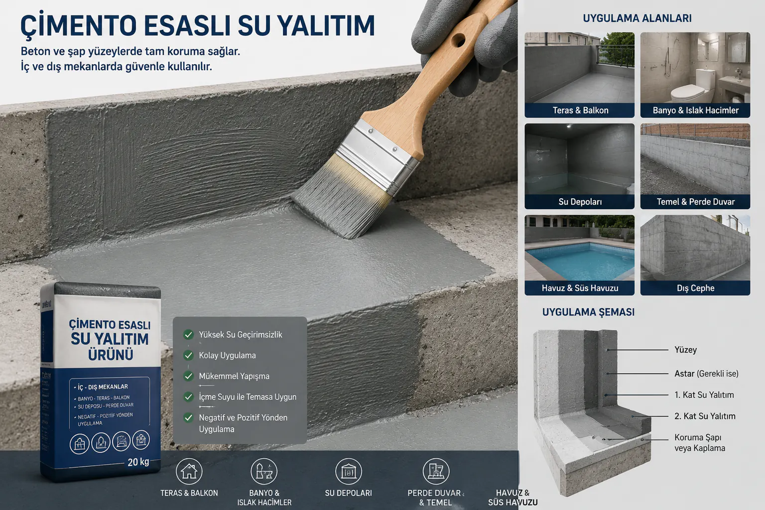 Cimento esasli yalitim