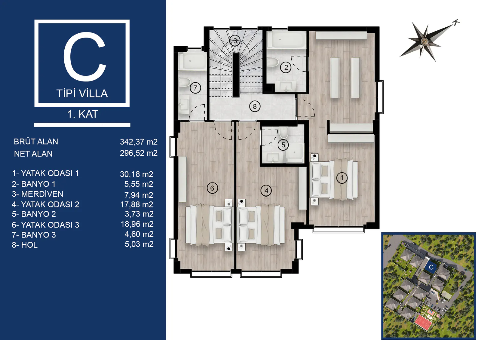 Tipi villa kat